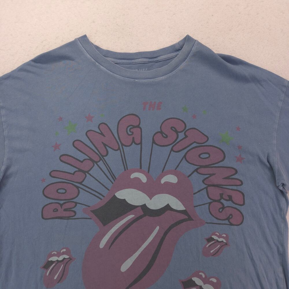 The Rolling Stones Short Sleeve Band Crew Neck T Shirt Mens Size M Blue 15970